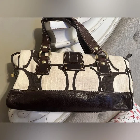 Auth Coach Vintage 65th Anniversary Legacy Mandy Brown and Cream Sign. Satchel! - Picture 6 of 10